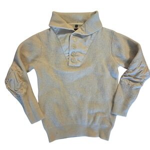 National Geographic Shawl Collar Ribbed Sweater Pullover Elbow Patches Size M